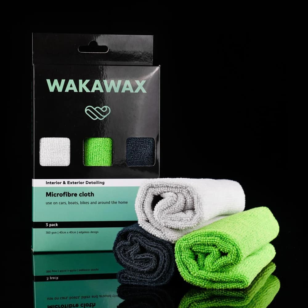 WakaWax microfibre cloths and original packaging
