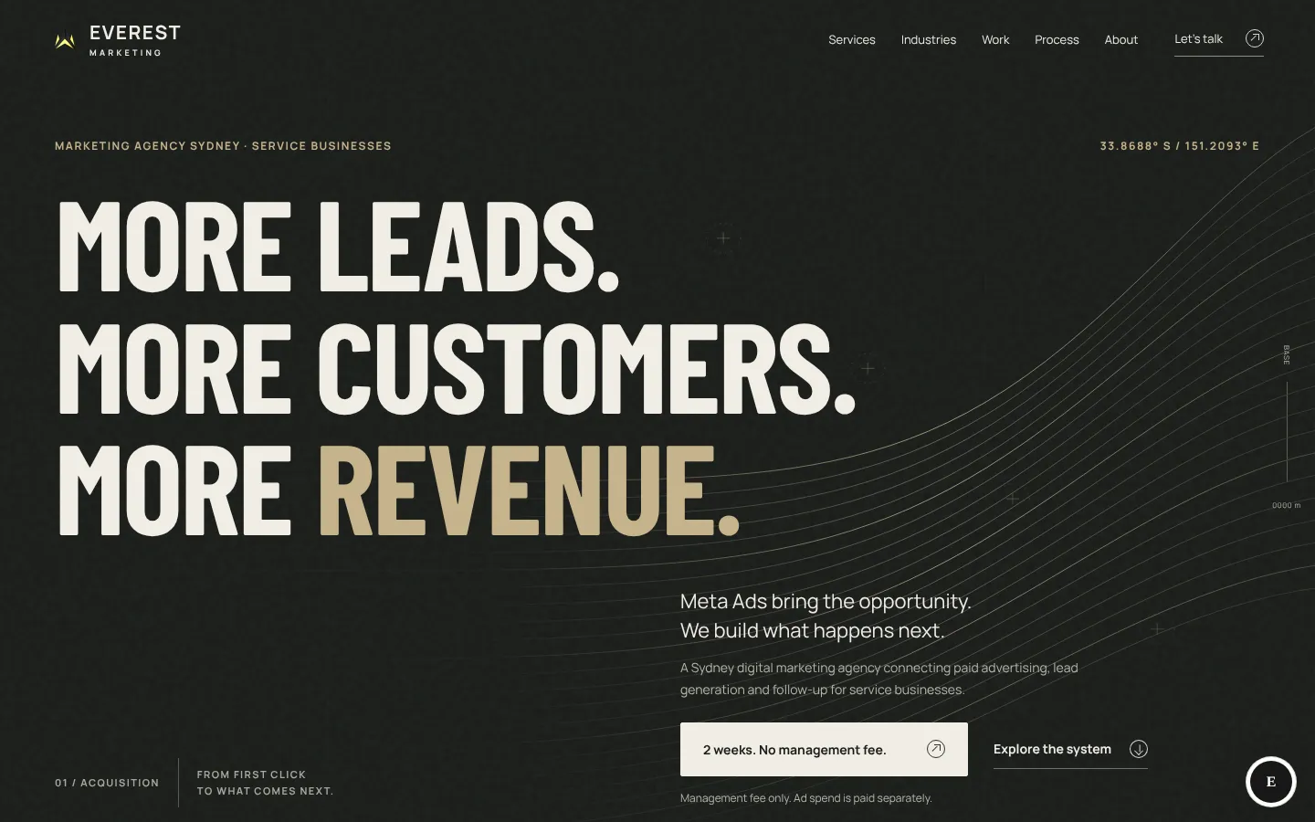 The Everest Marketing website home page, a custom Next.js build