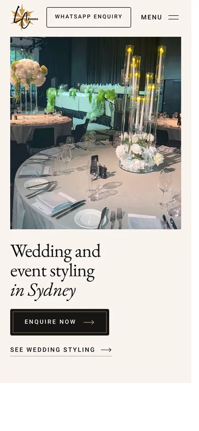 LC Events homepage on a phone
